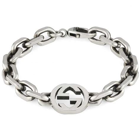 gucci silver bracelet with interlocking g|gucci sterling silver charm bracelet.